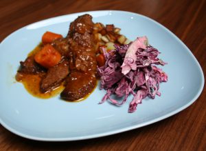 Brisket of Beef with Pan-fried Potatoes and Cole Slaw | Kira Nam Greene