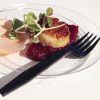 Scallop in beet sauce served during the event