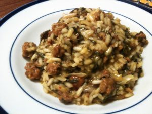 Ramp and Sausage Risotto | Kira Nam Greene